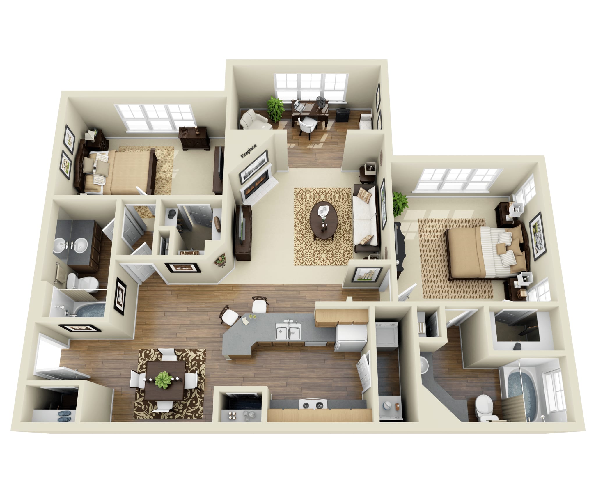 2 Bedroom 2 Bathroom at Gates de Provence Apartments in Dallas, TX!